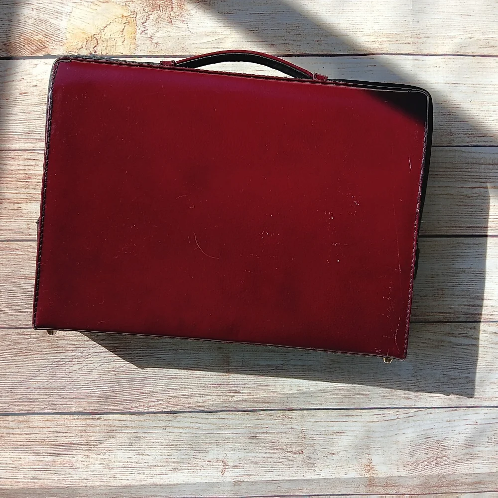 Vintage! Presto Burgundy TOP Grain leather Briefcase